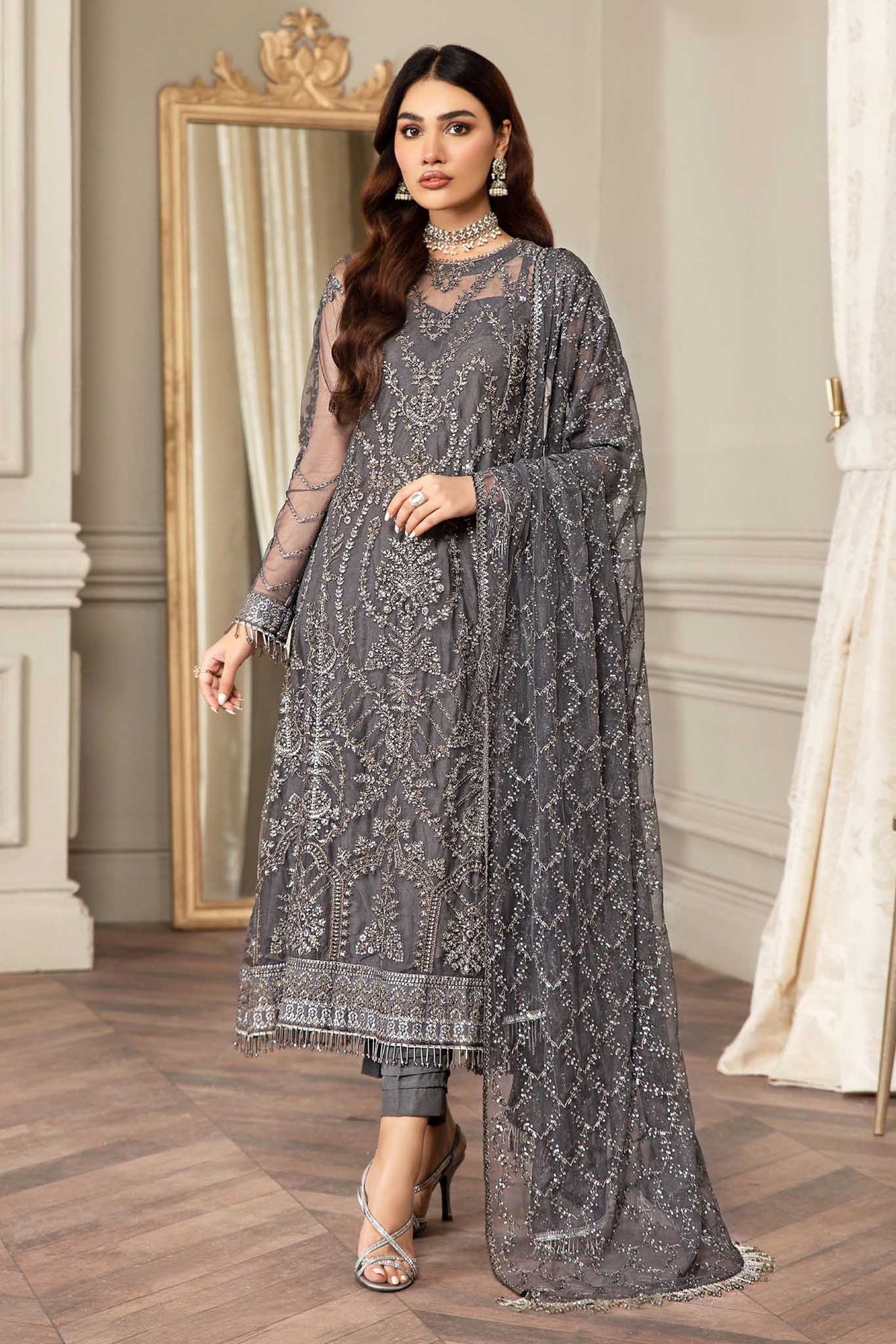 Mehroze by Zarif Unstitched 3 Piece Luxury Festive Formal Collection'2022-ZMF-07