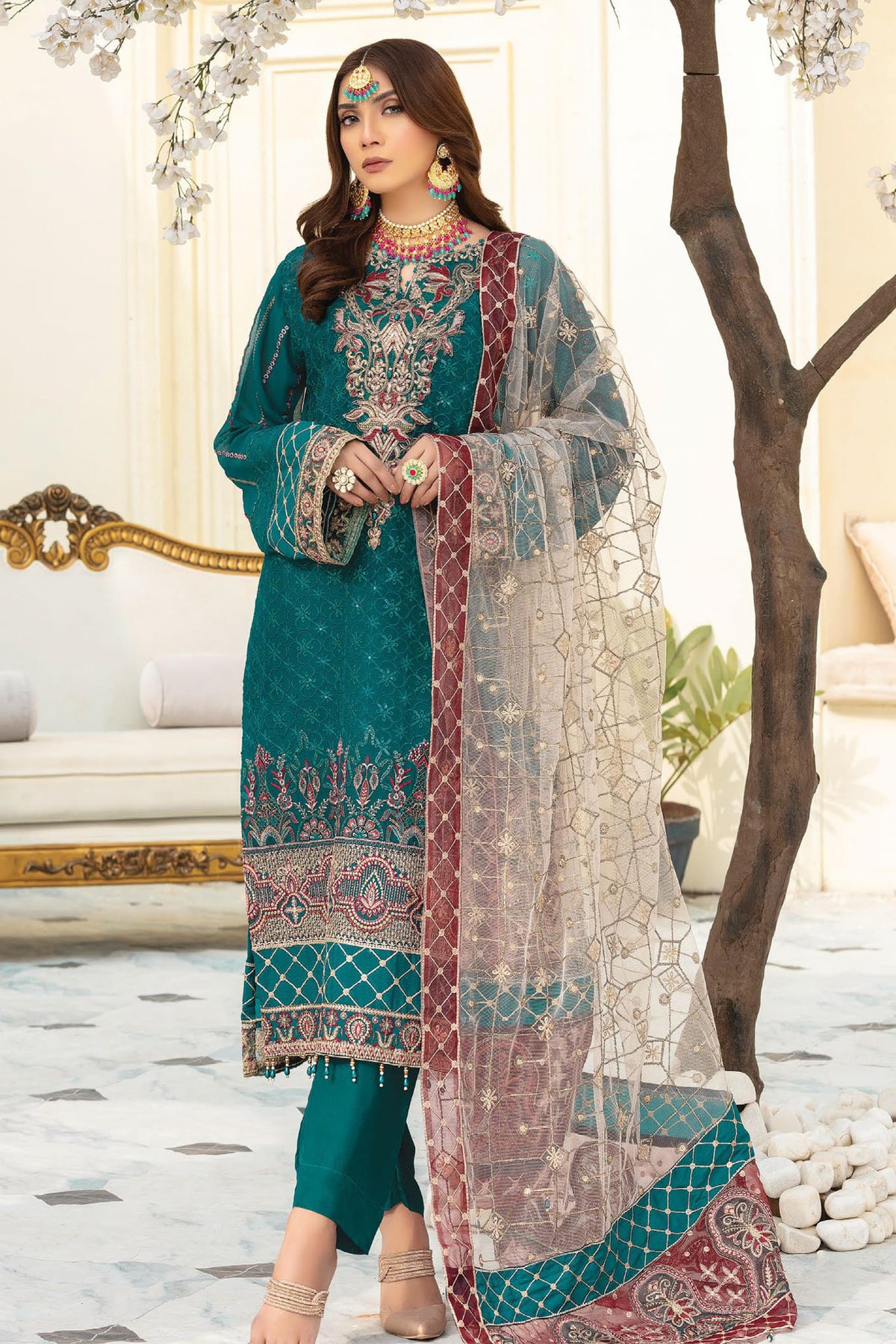 Zartasha by Mah e Rooh Semi Stitched 3 Piece Luxury Chiffon Collection'2023-ZT-3601